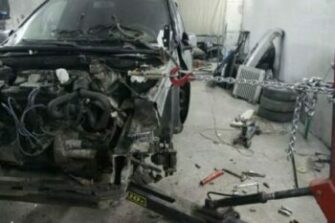 Фото стапельных работ в «АвтосервисПрофи»